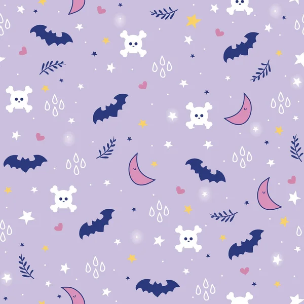Halloween Nahtloses Muster Mit Fledermausdesign Für Hintergrund Tapete Kleidung Verpackung — Stockvektor