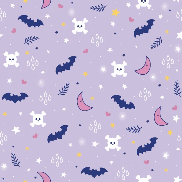 Modello Senza Cuciture Halloween Con Design Pipistrello Sfondo Carta Parati — Vettoriale Stock