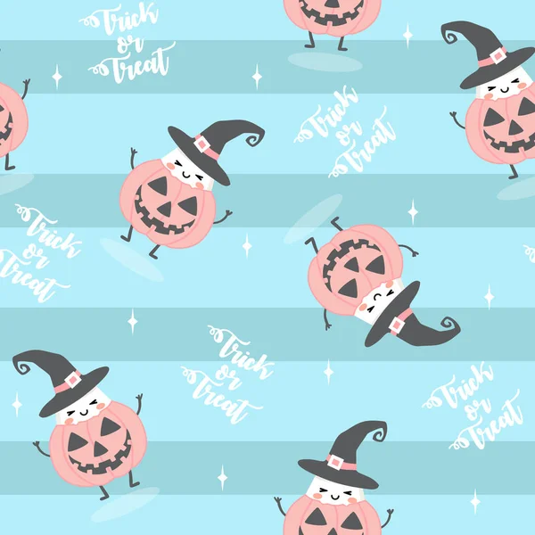 Modello Senza Cuciture Halloween Con Candele Pastello Kawaii — Vettoriale Stock