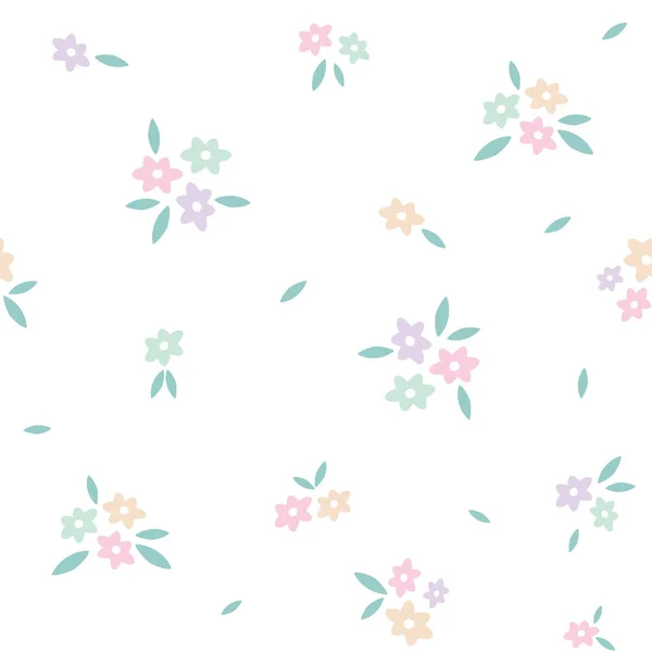 Simple Motif Floral Mignon Empreinte Soignée Fond Floral Sans Couture — Image vectorielle