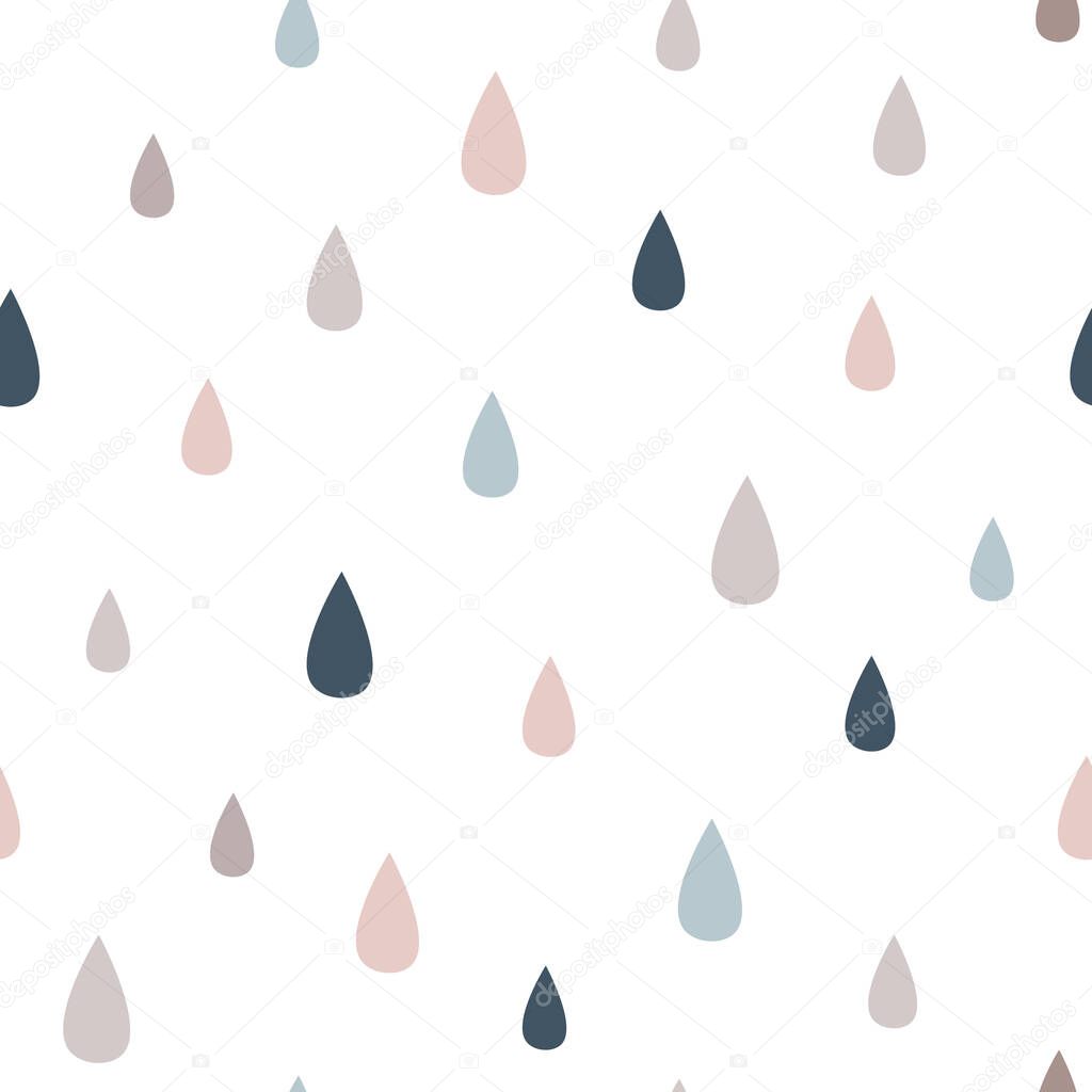 seamless colorful rain drops pattern, design for scrapbooking, decoration, cards, paper goods, background, wallpaper, wrapping, fabric and all your creative projects. Vector Illustration
