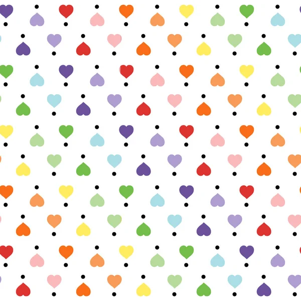 Seamless Pattern Colorful Hearts Design Scrapbooking Decoration Cards Paper Goods — ストックベクタ