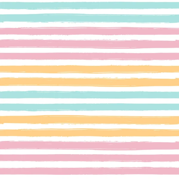 Handgezeichnetes Streifenmuster Pastellfarbener Nahtloser Hintergrund Kindliche Pastellpinselstriche Vektor Grunge Streifen — Stockvektor
