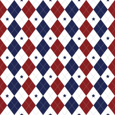 4 Temmuz baklava desenli kusursuz desen. Golf ya da bağımsızlık günü için modern arka planlar. Koleksiyon defteri, kartlar, kağıt ürünleri, arkaplan, duvar kağıdı, ambalaj, kumaş için tasarım