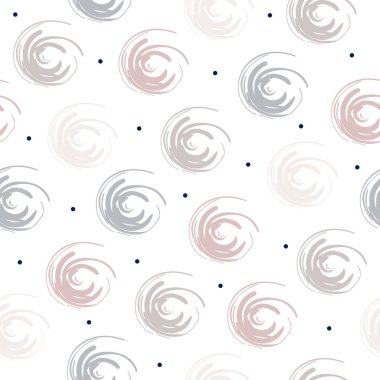 Noktalı arka plan çizilmiş karalama daireleri deseni. Kağıt ürünleri, kart, yeni yıl davetiyesi, poster, kitap kapağı, tekstil kumaş, giysi için soyut çember deseni.