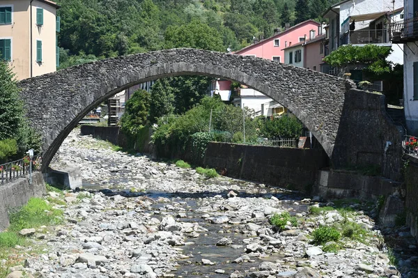 Antico Ponte Romanico Greco Sul Fiume Vara Nel Comune Varese — Foto Stock