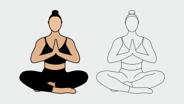 Yoga tekniği kılavuz vektör biçimi EPS.10