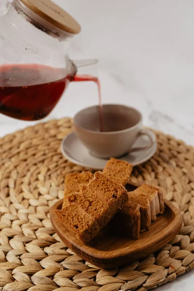 Breakfast Tea Dessert — Stock Photo, Image