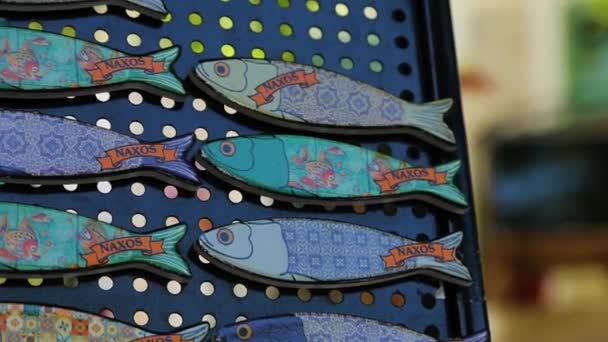 Souvenir Magnets Form Fish Fish Shaped Magnets Small Ceramic Fishes — Stock Video