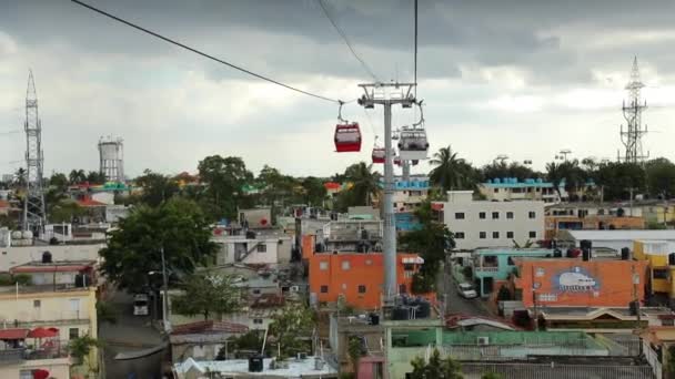 Cable Car Funicular Moves City Slums High Quality Fullhd Footage — Video Stock