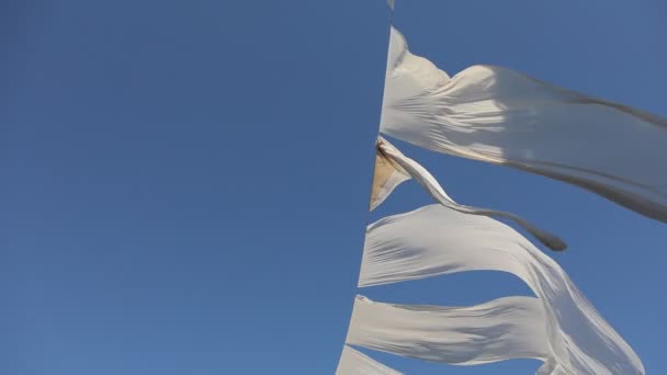 Beautiful Waving White Lightweight Fabric Windy Abstract — Vídeo de Stock