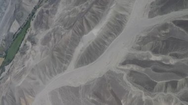 Aerial drone shot of Naska desert, Naska lines.,. High quality 4k footage
