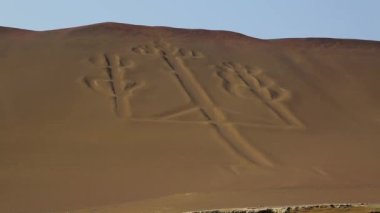 Paracas National Reserve, Ballestas islands, La Candelabra, incas culture Nasza.. High quality FullHD footage