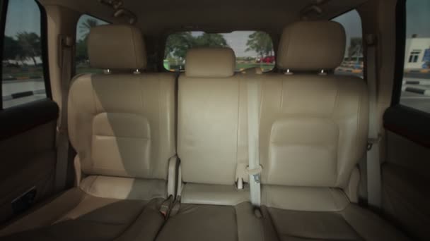 Interior Toyota White Jeep Car Details Leather Seats Front Row — Stock video