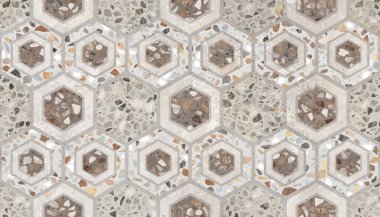 Altıgen formunda bej tonlarda mozaik arkaplan