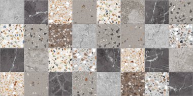 çimento ve mozaik desenli kare arkaplan