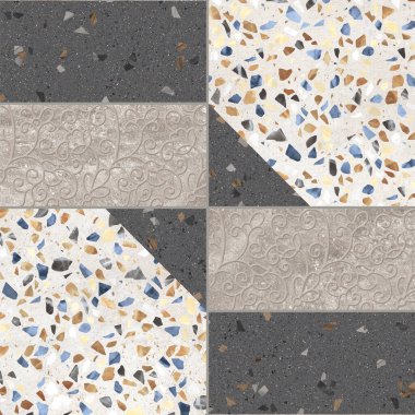 Gri ve bej tonlarda taş mozaik arkaplan