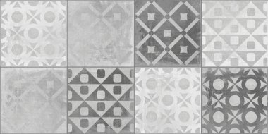 Cement textured mosaic background with geometric pattern. Suitable for floor and wall tiles.
