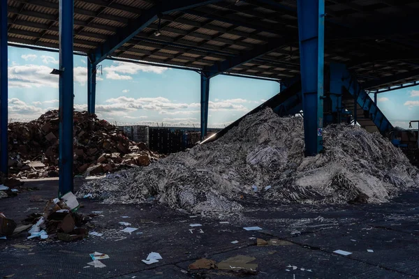 Photo Large Amount Garbage Rubbish Dump Street Roof — Stock Photo, Image