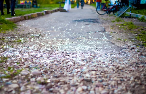 Foto Väg Med Små Stenar Park Staden — Stockfoto