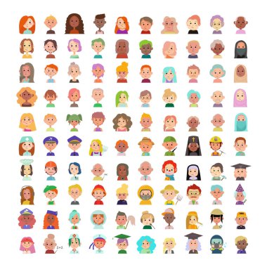 Büyük bir insan avatarı koleksiyonu. Farklı milletlerden ve mesleklerden çizgi film karakterleri.