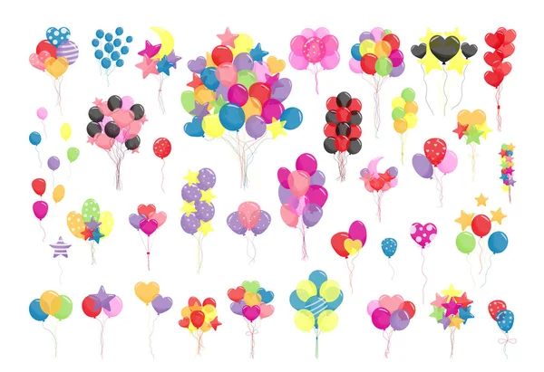 Collection Balloons Create Festive Atmosphere — Stock Vector