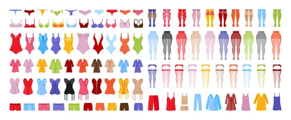 多彩的男式和女式内裤系列 — 图库矢量图片