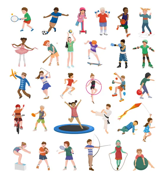 Векторні Ілюстрації Дітей Різних Видах Спорту — стоковий вектор