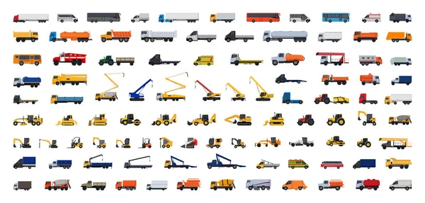 Vektor Sammlung Von Auto Sonderausrüstungen Lastkraftwagen — Stockvektor