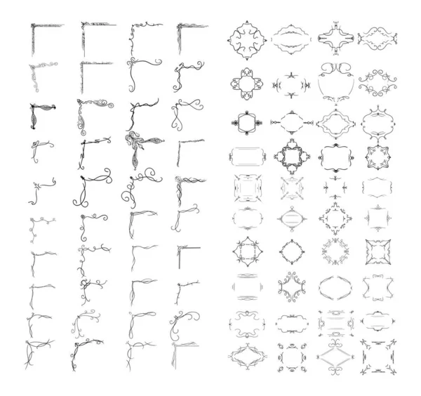 Una Colección Elegantes Marcos Geométricos Para Decoración Fotos Muebles Espejos — Vector de stock