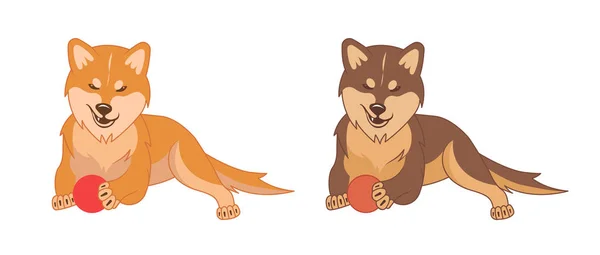 Perros Shiba Inu Akita Inu — Vector de stock