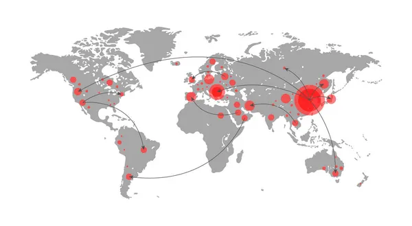 Vector Illustration Map World Chart Spread Coronavirus Template Infographics Covid — Stock Vector