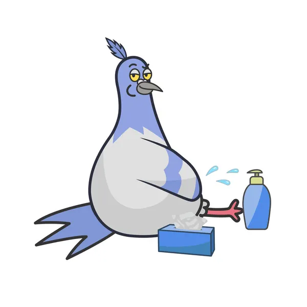 Vektor Lustige Illustration Des Vulgären Taubenwerfers Sticker Des Vulgären Vogels — Stockvektor