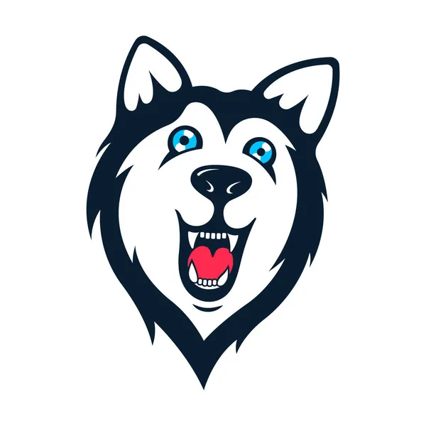 Sibirische Husky Aufkleber Hund Unterschiedlichen Gefühlen Illustrationen Für Drucke Logos — Stockvektor