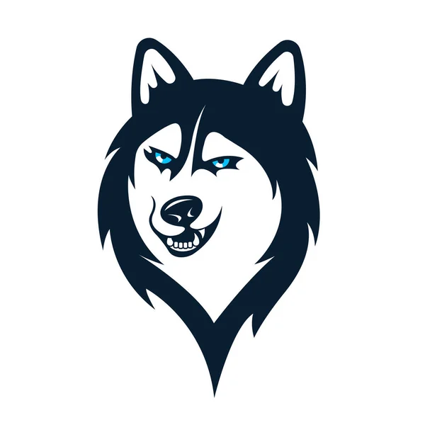 Sibirya Husky Çıkartmaları Farklı Duygulara Sahip Bir Köpek Baskı Logo — Stok Vektör