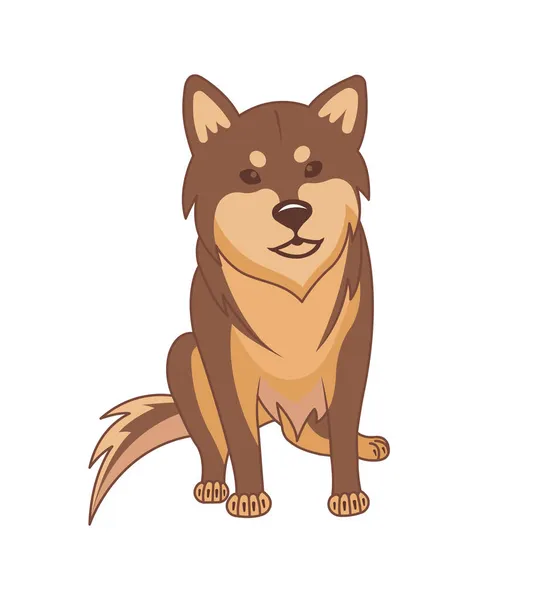 Shiba Inu Hund Vit Bakgrund — Stock vektor