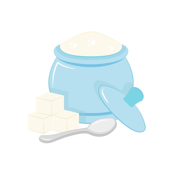 Vector illustration of Sucrose. Food additive on a white background.