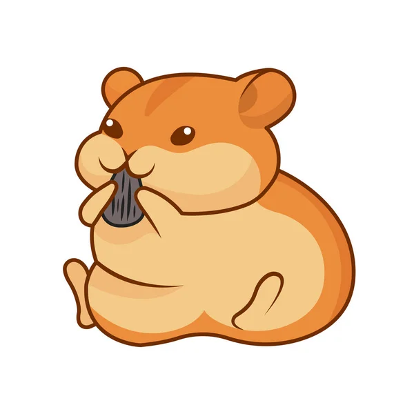 Ilustração Vetorial Hamster Dourado Pet Para Adesivos Impressões Fundo Branco — Vetor de Stock