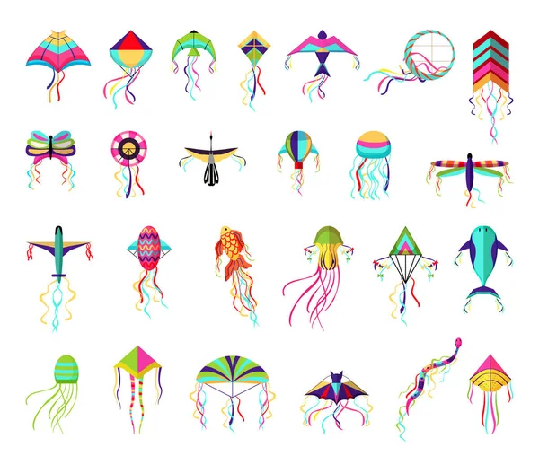 五颜六色的扁平风筝系列 — 图库矢量图片