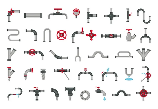 Комплект Водо Газопроводов Сантехника — стоковый вектор