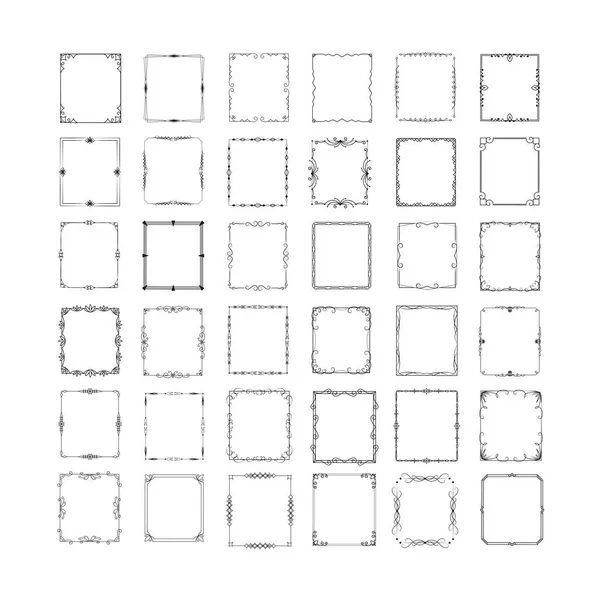 Resim dekorasyonu ve oluşturulması için zarif dikdörtgen çerçeveler kümesi.