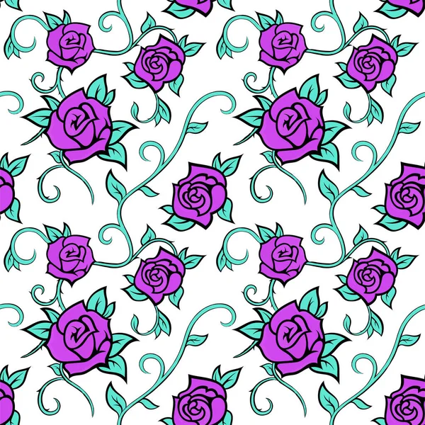 Güllerle kusursuz bir desen. Davetiyeler, tekstil ürünleri, tatil kartları ve herhangi bir tasarım için çiçek süsü. Çiçekler, yaşamlar ve bitkilerle grafiksel şablon.