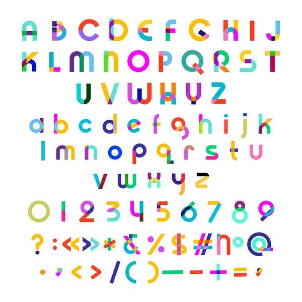 Letras Números Puntuación Estilo Moderno Moda Alfabeto Con Diferentes Modos — Archivo Imágenes Vectoriales