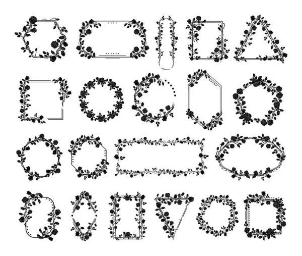 Verzameling Van Frames Van Klimrozen — Stockvector