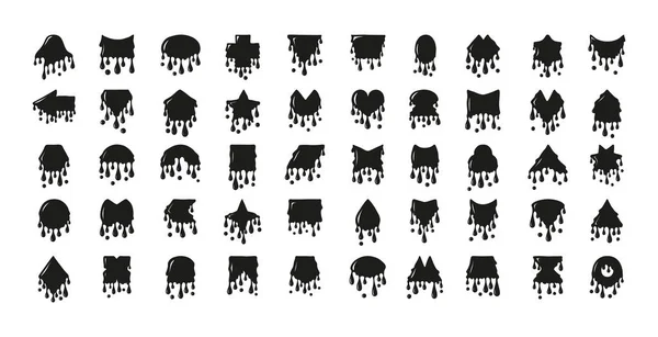 Geometriai Fekete Formák Foltok Gyűjteménye Stock Illusztrációk