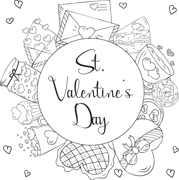 Illusztráció a Valentin-napi elemekből Jogdíjmentes Stock Vektorok