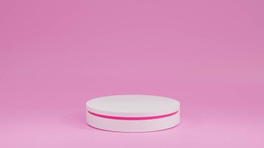 Ürün sunumu için 3B podyum Basit pembe tema
