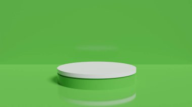 Gerçekçi ürün tanıtımı için tek 3D Podyum yeşil temasıName