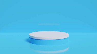 Ürün sunumu reklamcılığı için tek 3D Podyum mavi temasıName