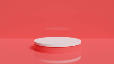 Ürün sunumu reklamcılığı için tek 3D Podyum kırmızı teması